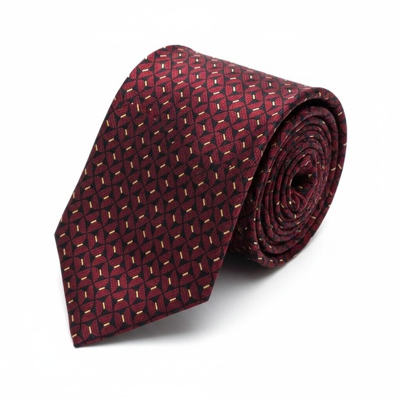 Jos. A. Bank Other - Jos.A.Bank Corporate Collection Men's Necktie Maroon Base Geometric Neat Pattern